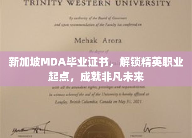 新加坡MDA毕业证书，开启精英职业之路，成就非凡人生