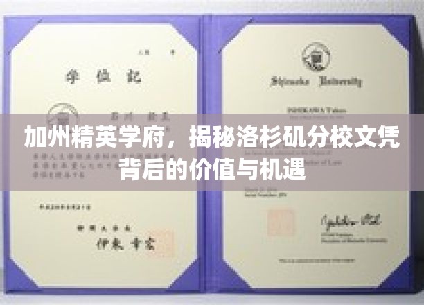 洛杉矶分校光环，解码加州精英学府的文凭魅力与无限可能