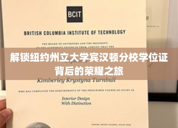 探寻纽约州立大学宾汉顿分校学位证的荣耀足迹