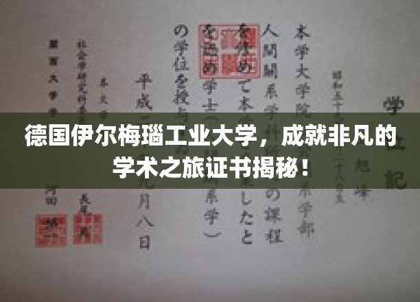 解码德国伊尔梅瑙工业大学，非凡学术之旅的荣耀凭证大揭秘！