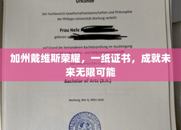 加州戴维斯荣耀，一纸证书，成就未来无限可能