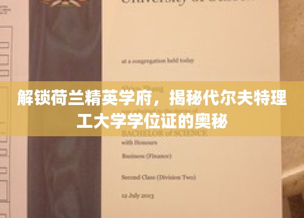 解锁荷兰精英学府，揭秘代尔夫特理工大学学位证的奥秘