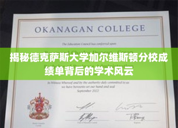 德克萨斯大学加尔维斯顿分校，揭开成绩单背后的学术奥秘