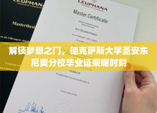 解锁梦想之门，德克萨斯大学圣安东尼奥分校毕业证荣耀时刻