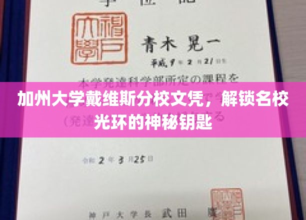名校通行证，加州戴维斯文凭，开启学术荣耀之门