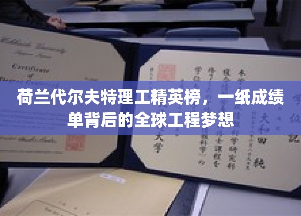 代尔夫特骄子，荷兰理工精英的成绩单映射世界工程未来