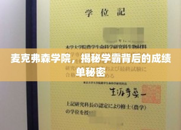麦克弗森学院，揭秘学霸背后的成绩单秘密