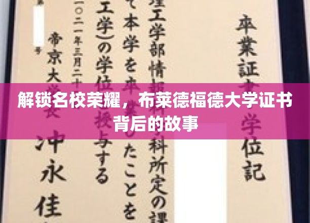 揭秘名校荣耀，布莱德福德大学证书背后的传奇历程