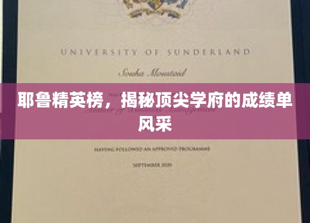 耶鲁精英榜，揭秘顶尖学府的成绩单风采