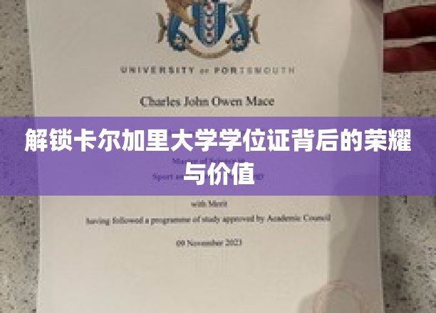 探寻卡尔加里大学学位证书的璀璨光芒与深层价值