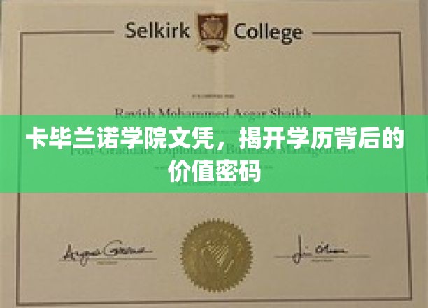 卡毕兰诺学院文凭，揭开学历背后的价值密码