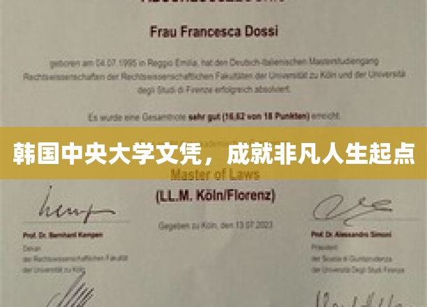 开启非凡之路，韩国中央大学文凭助力人生飞跃