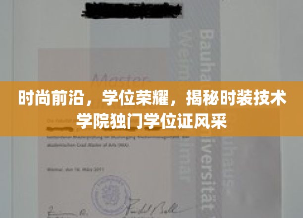 时尚殿堂新锐，独家学位证闪耀时装技术学院风采