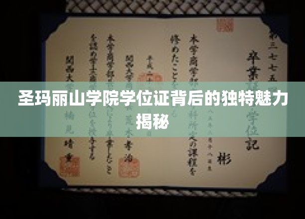 圣玛丽山学院学位证背后的独特魅力揭秘