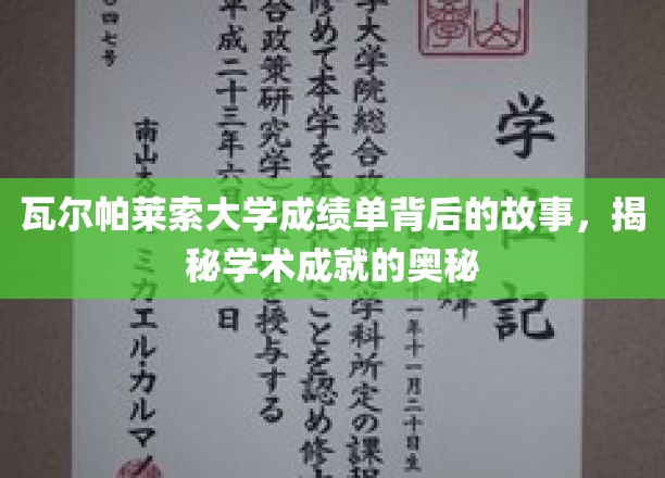 揭开瓦尔帕莱索大学成绩单的神秘面纱，探寻学术卓越的深层密码