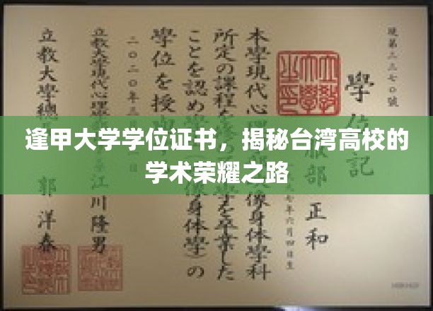 台湾学术之光，逢甲大学学位证书背后的荣耀轨迹