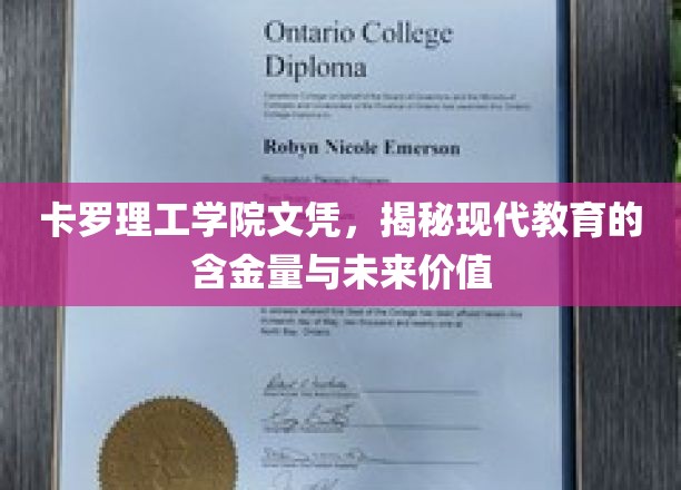 卡罗理工学院文凭，揭示现代教育的价值与未来潜力