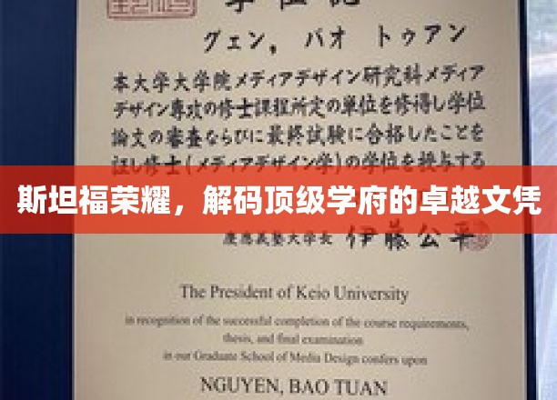 斯坦福传奇揭秘，解码世界顶级大学的精英证书奥秘