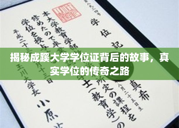 成蹊大学学位证传奇，探寻真实学历的非凡旅程