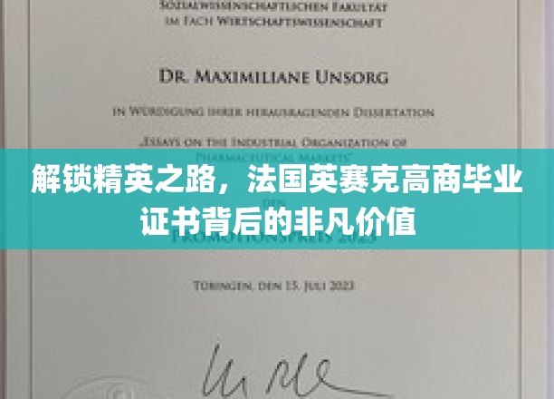 解锁精英之路，法国英赛克高商毕业证书背后的非凡价值
