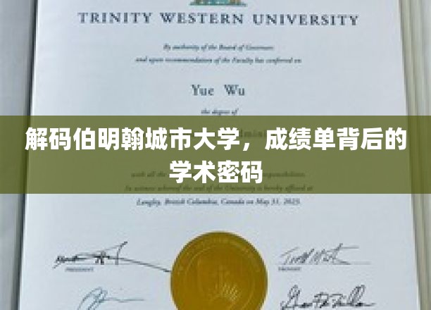 揭开伯明翰城市大学成绩单的学术奥秘