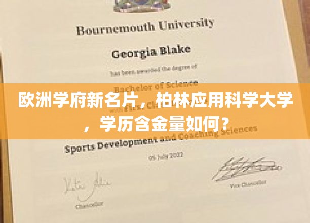 柏林应用科学大学，欧洲教育新地标，学位价值几何？