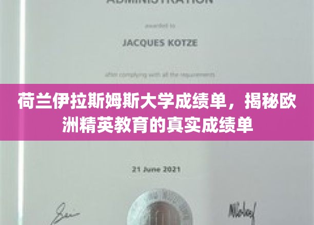 荷兰伊拉斯姆斯大学，透视欧洲精英教育的卓越成绩单