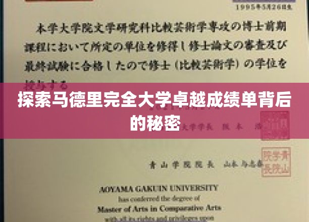 揭秘马德里康普顿斯大学卓越成绩单背后的奥秘