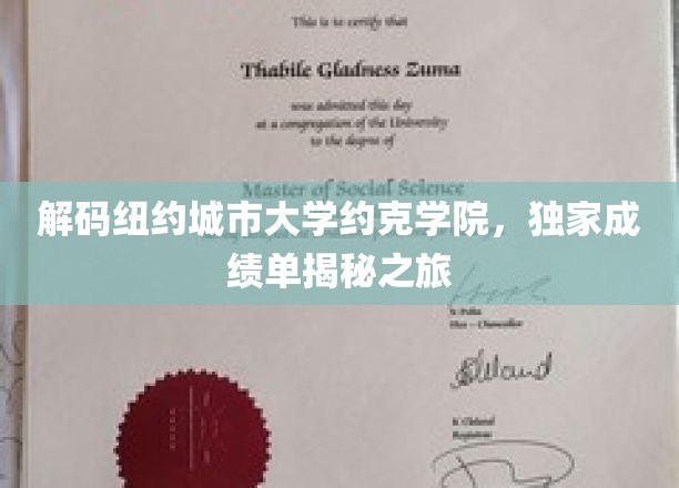 解码纽约城市大学约克学院，独家成绩单揭秘之旅
