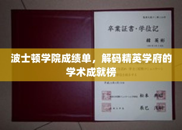 波士顿学院成绩单揭秘，解码顶尖学府的学术辉煌之路