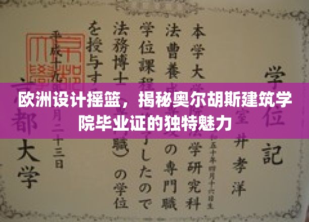解锁北欧建筑灵魂，奥尔胡斯建筑学院毕业证背后的独特风采