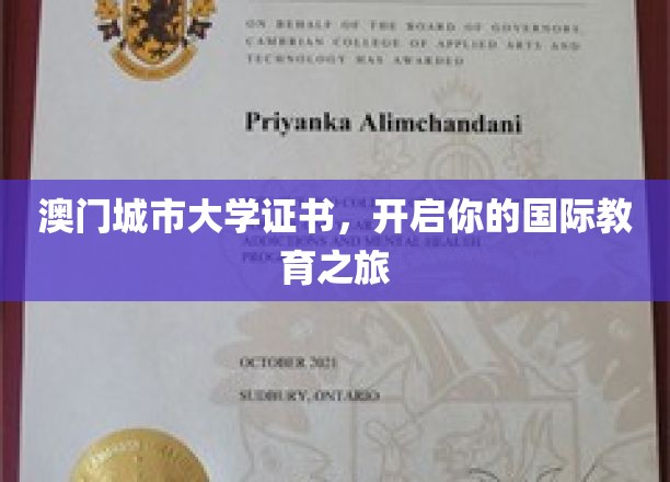 迈入国际教育殿堂，澳门城市大学证书助你扬帆起航