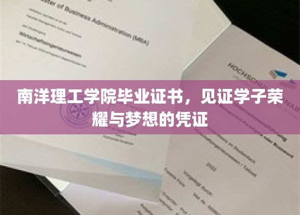 南洋理工大学毕业证书，见证学子荣耀与梦想的凭证