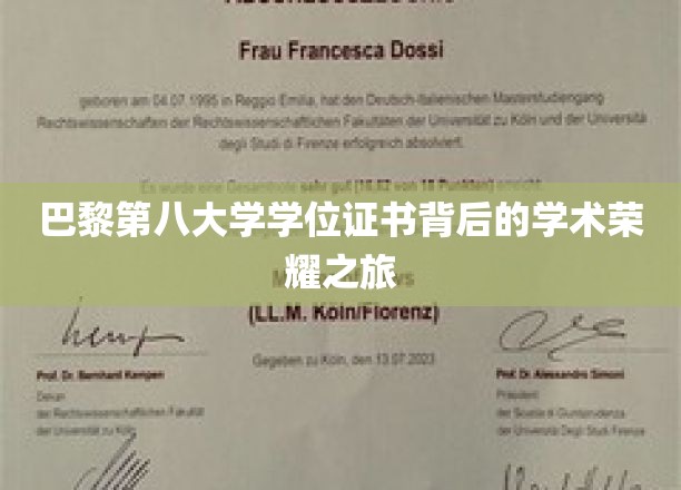 巴黎第八大学学位证书背后的学术荣耀之旅