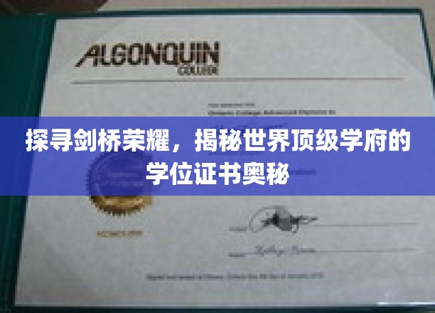 解码剑桥荣光，一窥世界名校学位证书的非凡魅力