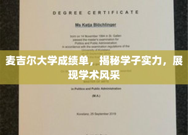 麦吉尔学子实力档案，成绩单背后的学术璀璨