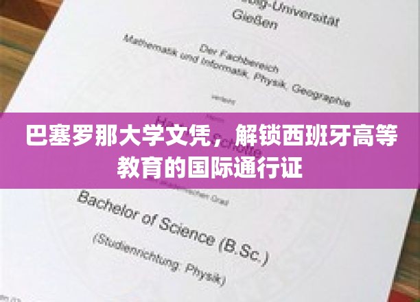 巴塞罗那大学文凭，解锁西班牙高等教育的国际通行证