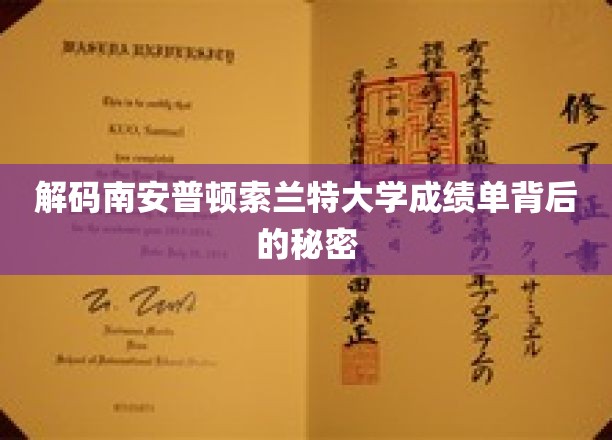 解码南安普顿索兰特大学成绩单背后的秘密