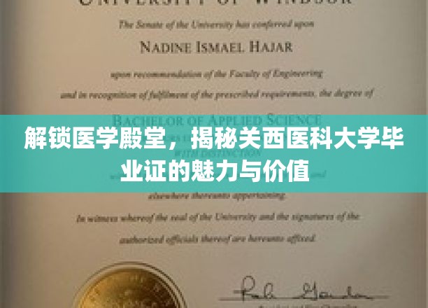 探索医学精英之路，关西医科大学毕业证的光环与价值