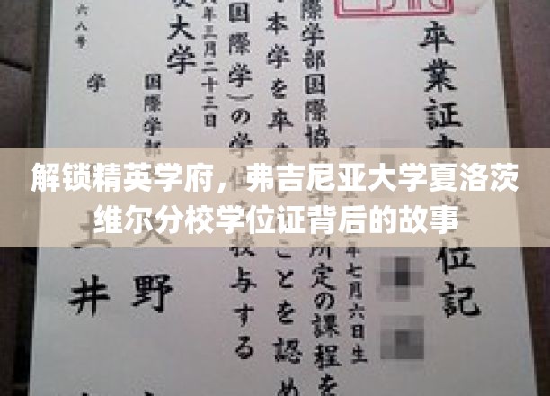 解锁精英学府，弗吉尼亚大学夏洛茨维尔分校学位证背后的故事