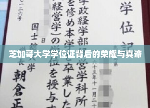 探寻芝加哥大学学位证的传奇价值与深层内涵