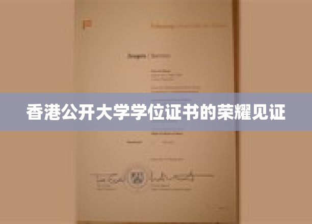 港大荣耀证书，成就梦想的卓越凭证