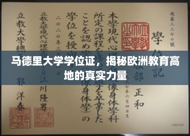 解码马德里大学学位，探秘欧洲教育高地的不凡魅力