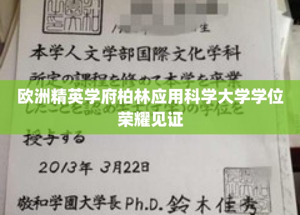 柏林应用科学大学，学位荣耀闪耀欧洲精英教育舞台