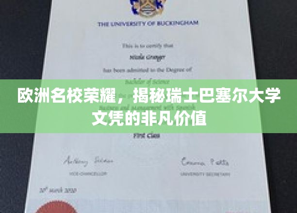 瑞士巴塞尔大学文凭，欧洲精英教育的璀璨明珠