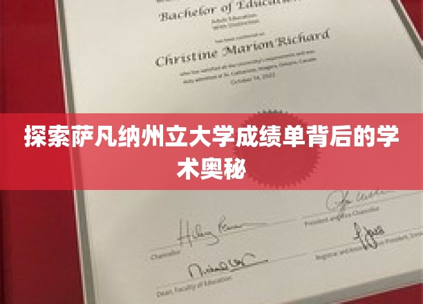 揭示萨凡纳州立大学成绩单背后的学术秘境