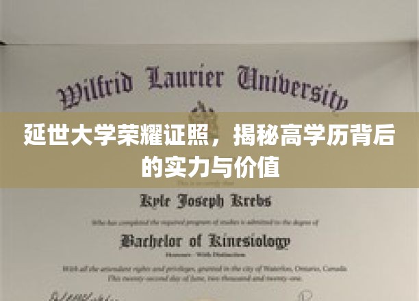 延世大学荣耀证照，解码高学历背后的实力与价值