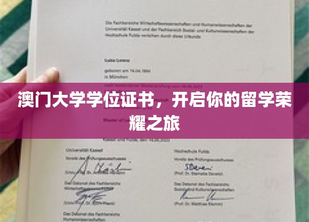 澳门大学学位证书，成就你的国际学术巅峰之旅