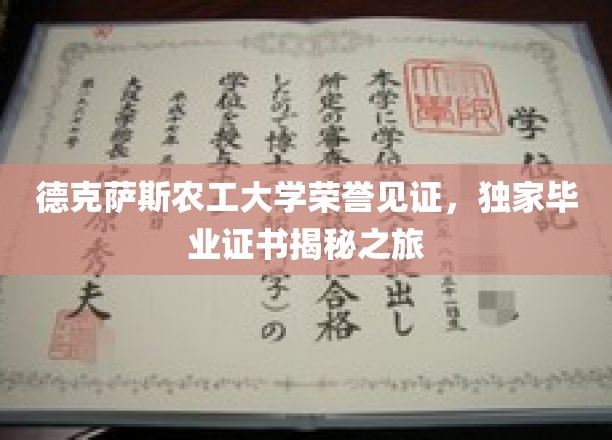 探寻德克萨斯农工大学荣誉证书背后的故事，独家毕业证书探秘之旅