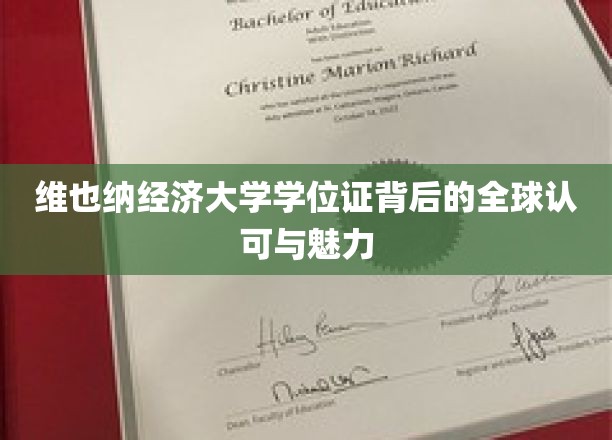 维也纳经济大学学位证，跨越国界的学术荣耀与无限可能